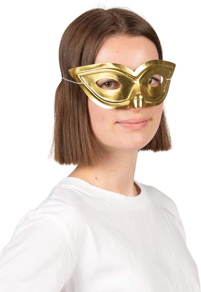 Vegaoo - Glanzend gouden oogmasker voor volwassenen