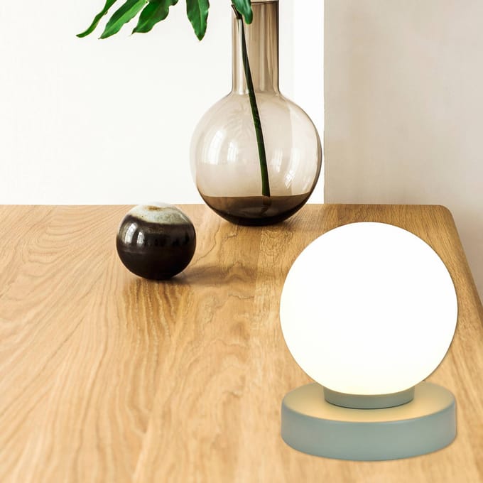 COREP Tafellamp Seventy, cactusgroen, hoogte 15 cm, metaal/glas