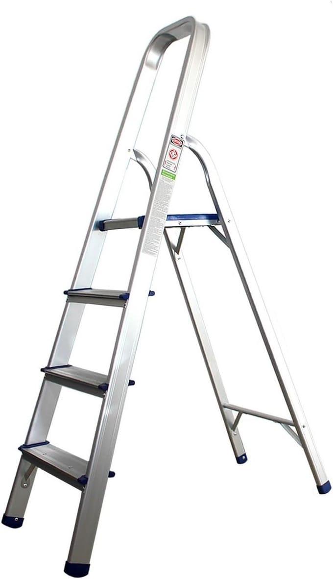 Aluminium Steekladder met 4 Treden - Lichtgewicht en Inklapbaar
