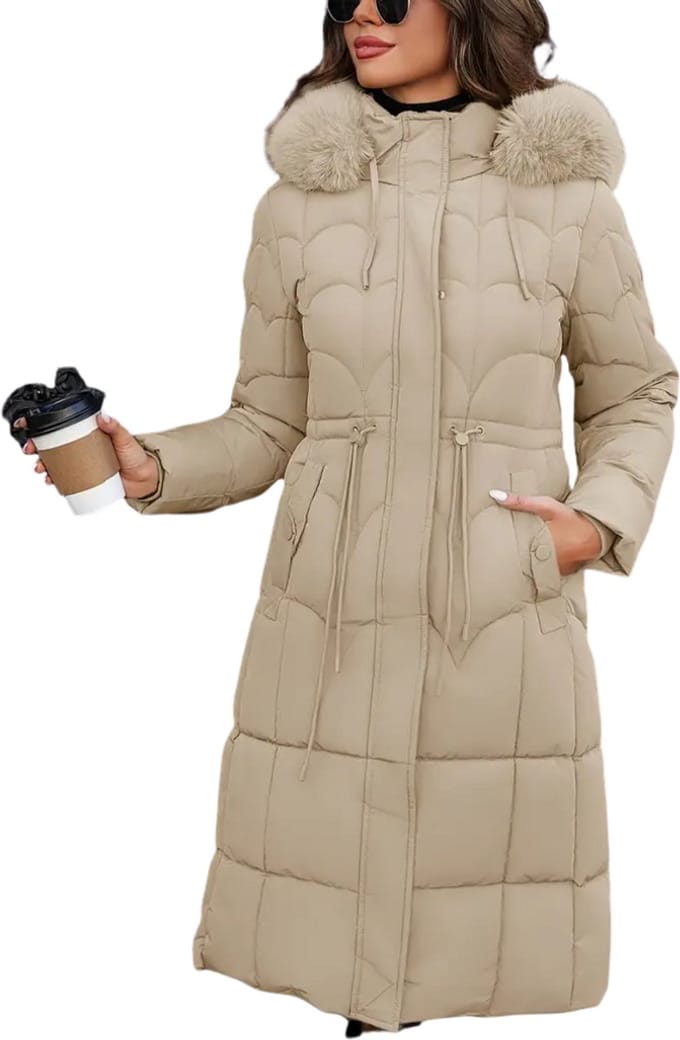 Winterjas Dames - Parka - Winter - Jas - Volwassen - Stijlvol - Beige - L