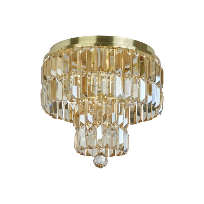 Searchlight Empire plafondlamp, messing, 4-lamps, kristalglas, IP44
