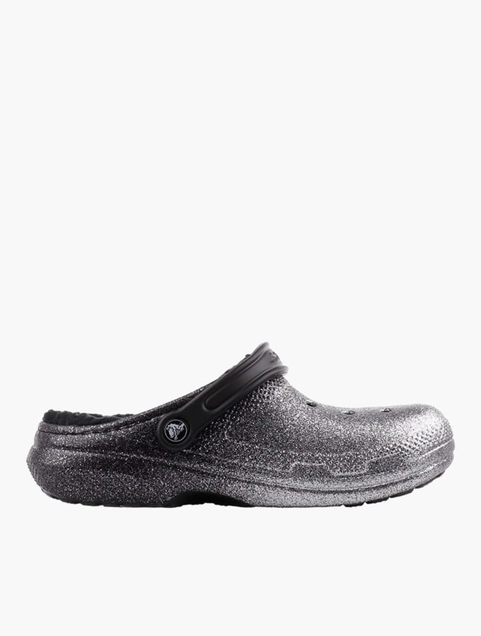 Crocs Classic Glitter Lined Clog Zwart/Zilver Maat 45/46 US M11