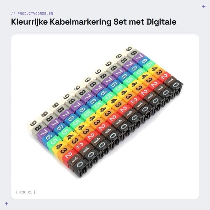 Dailygoods - Kleurrijke Kabelmarkering Set met Digitale Nummering voor Kabelbeheer