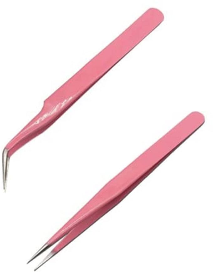 Eyelash Tweezers Set - Professional Stainless Steel Precision Tweezers for Eyelash Extensions