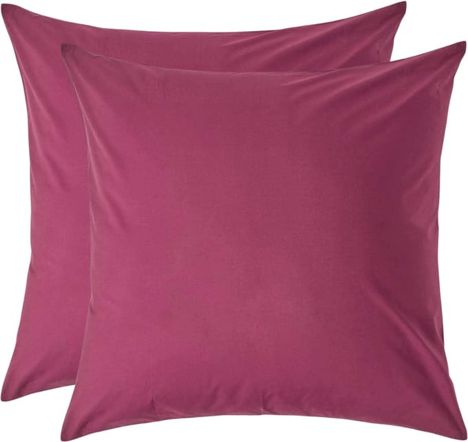 Homescapes Kussensloop 60x60 cm Set van 2 – Bordeaux – 100% Egyptisch Perkal Katoen – 200 TC