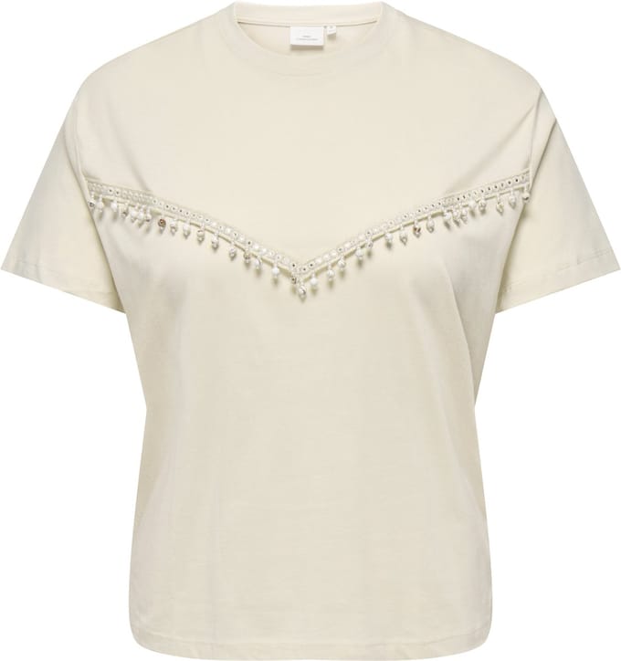 ONLY CARMAKOMA - CARCHELSEA S/S EMB TOP JRS - Meisjes - T-shirts
