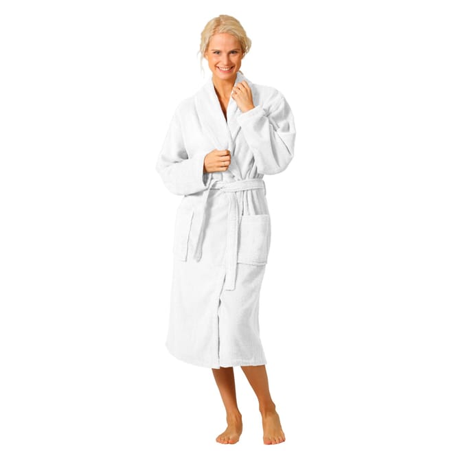 Ten Cate Badjas - Dames & Heren - Badstof - Katoen - Sauna Badjas - Ochtendjas - Kamerjas - Unisex - met Ceintuur - Wit - S/M