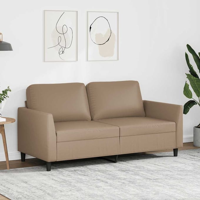 vidaXL - Tweezitsbank - 140 - cm - kunstleer - cappuccinokleurig