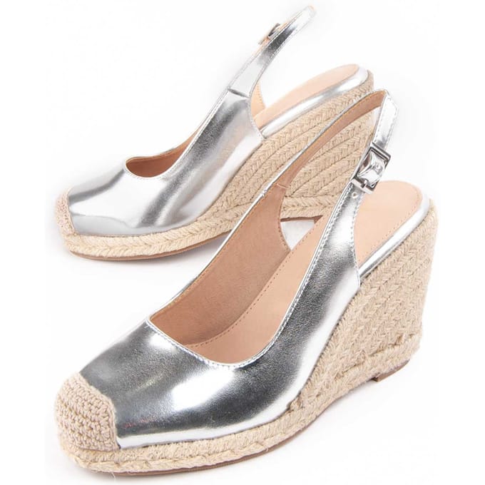 Espadrille compensée pour femme. Montevita Balenci5 102908 37 argenté