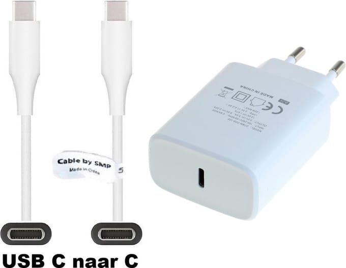 OneOne 20W snellader + 3,0m sterke USB C naar C kabel. PD lader. Oplader adapter past op Ultimate ears HYPERBOOM