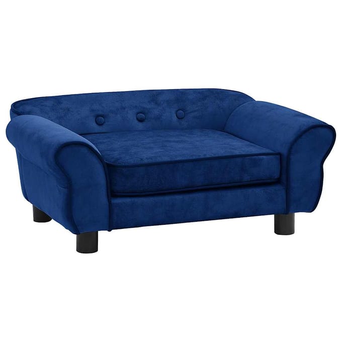 vidaXL - Hondenbank - 72x45x30 - cm - pluche - blauw