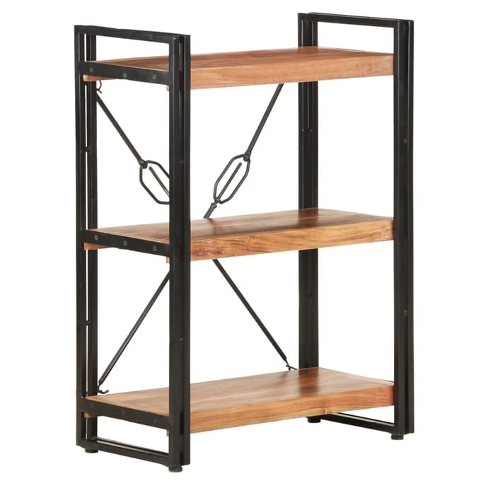 vidaXL - Boekenkast - met - 3 - schappen - 60x30x80 - cm - massief - acaciahout
