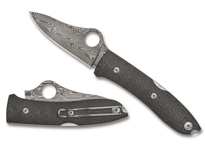 Spyderco Zakmes SpyOpera Carbon Fiber Damasteel PE Sprint Run