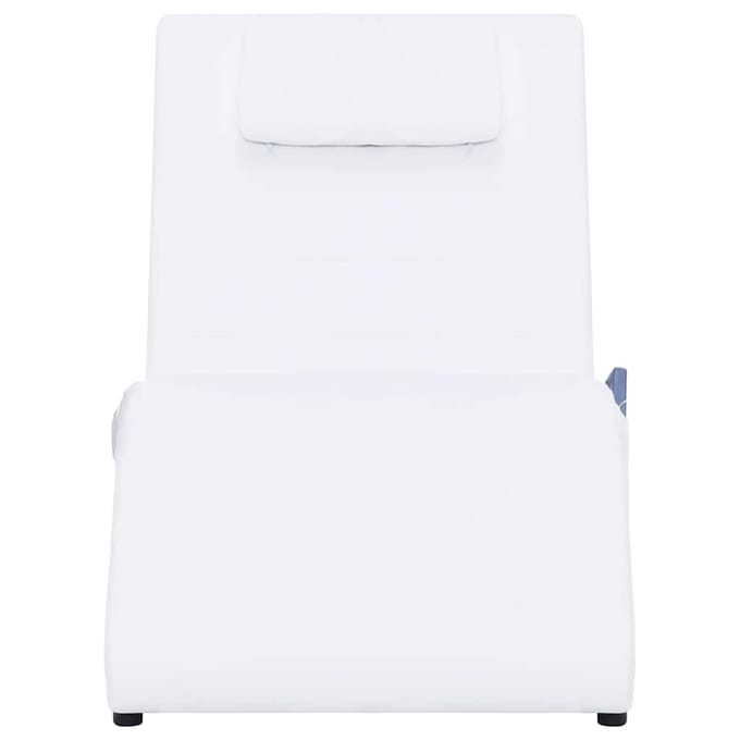 vidaXL - Massage - chaise - longue - met - kussen - kunstleer - wit