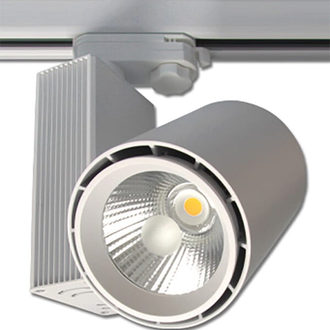 LED Railverlichting - Track Spot - 30W - 3 Fase - Rond - Warm Wit 3000K - Mat Wit - Aluminium