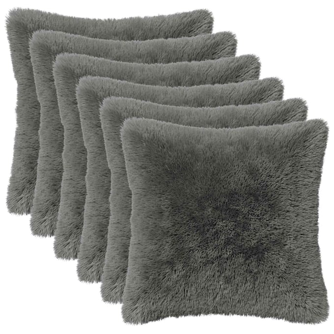 vidaXL - Kussensloop - 6 - pcs - HEERLEN - Lichtgrijs - 30 - x - 30 - cm - PV - Fleece