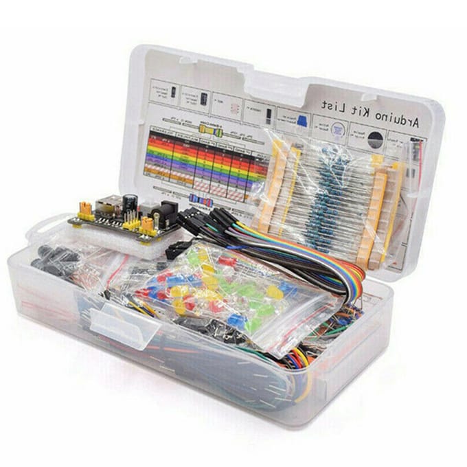 Elektronische componentenkit 830 verbindingspunten Breadboard-kabelweerstand Geschikt voor UNO R3 wit