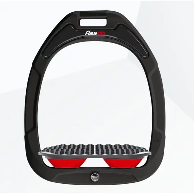 Endurance stijgbeugels Zwart/Grijs/Rood Flex-On Green Composite