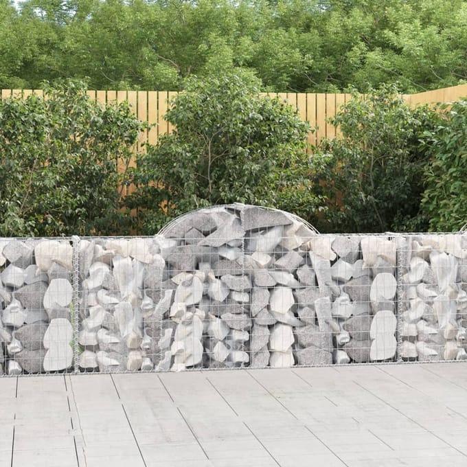 vidaXL - Schanskorven - 40 - st - gewelfd - 200x30x80/100 - cm - ijzer