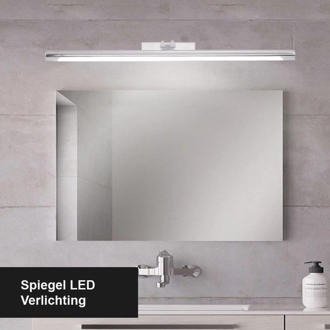 Spiegellamp - Spiegelverlichting - Badkamerverlichting - LED - Chroom - 55 cm