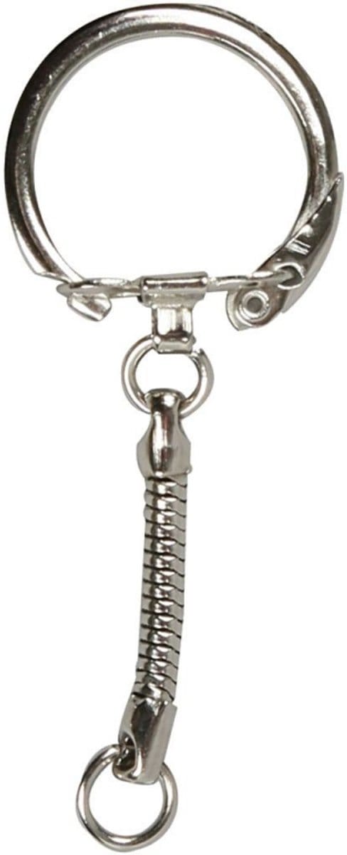 Creativ Company Keyring met chain Lengte 6 cm Diameter 2.3 cm 25 stuks per Verpakking