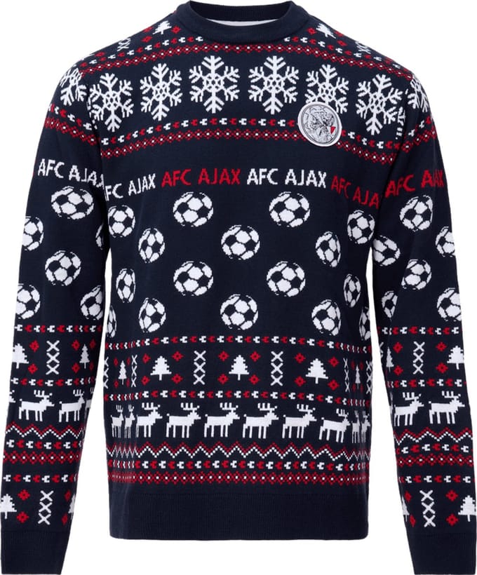 Ajax-kersttrui navy rood