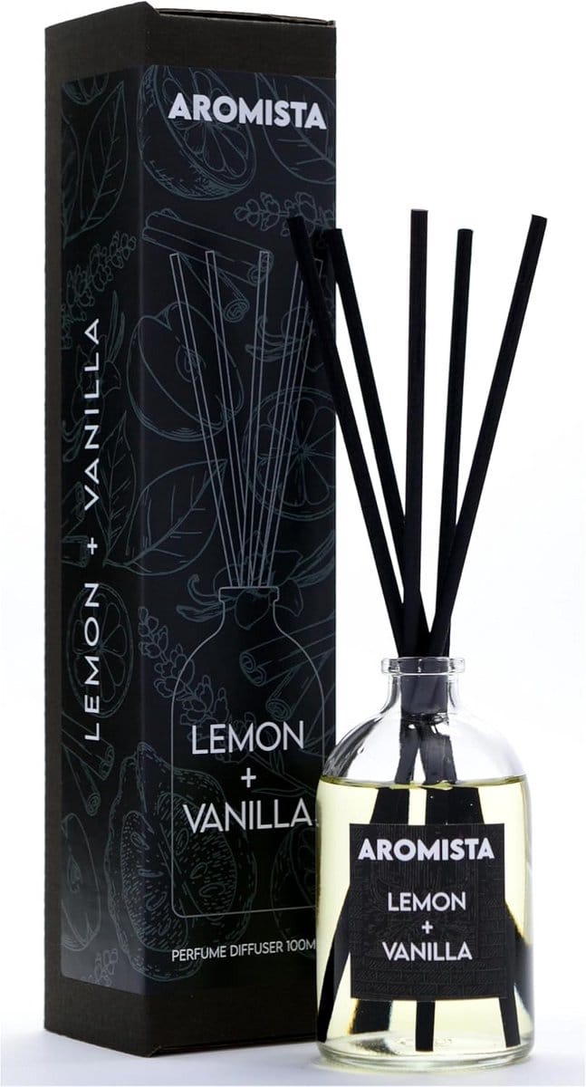 Geurstokjes XXL 100ml - Citroen & Vanille Duft - Luxe Room & Huisparfum