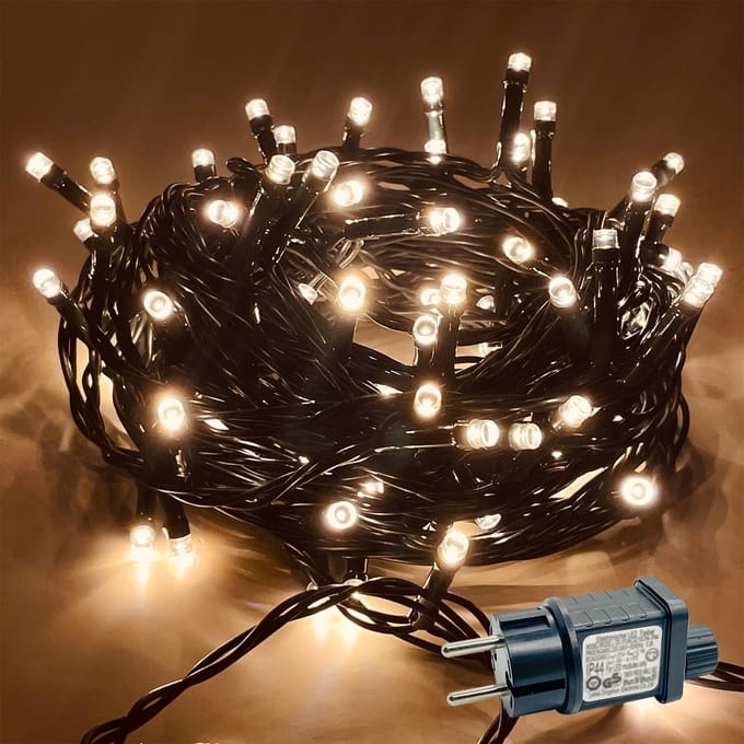 LED-Lichtketting voor Buiten - 15 Meter - 100 Warmwitte LEDs - IP44 Waterdicht - Met Timer en 8 Modi