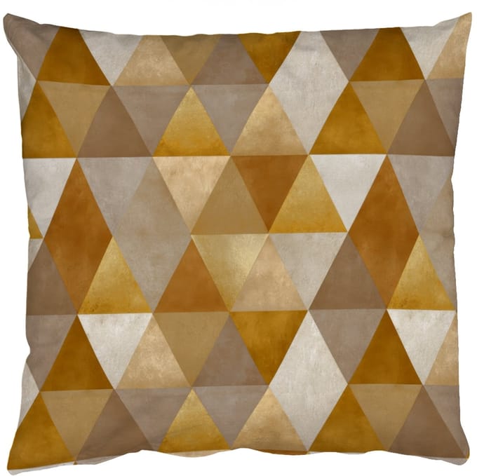 Sierkussens - Kussentjes Woonkamer - 60x60 cm - Geometrisch - Driehoek - Goud