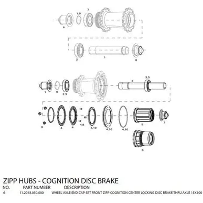 Voorwielasuiteinden Zipp cognition db 15x100