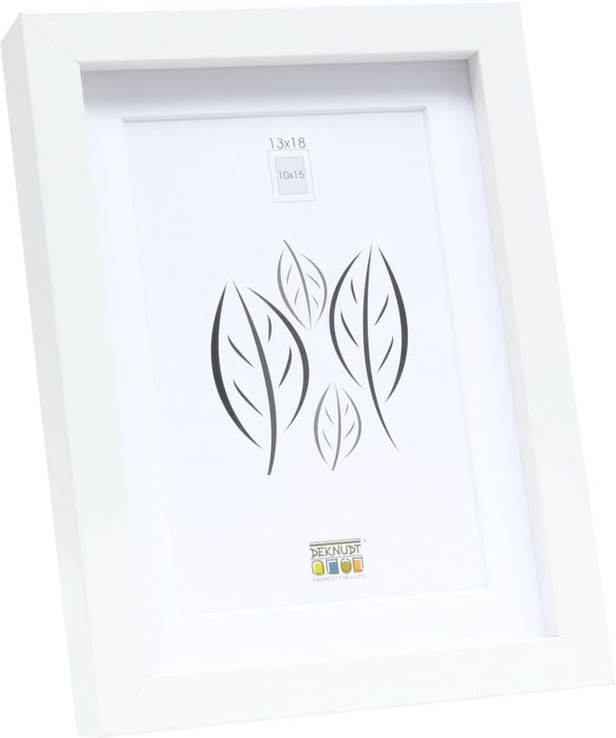 Deknudt Frames fotolijst - wit met passe-partout - 10x15 cm / 13x18 cm
