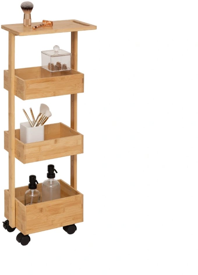 Bamboe badkamer trolley Five® - Hout - Bamboe | Verrijdbaar | Duurzaam