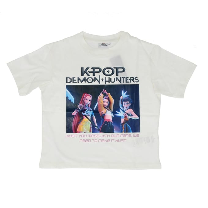 Kpop Demon Hunters T-shirt - maat 128 - Wit - Korte mouwen