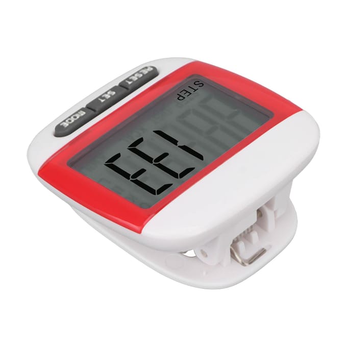 Oudere Stappenteller LCD-Scherm Helder Scherm Nauwkeurige Loop-Stappenteller met ClipRood rood