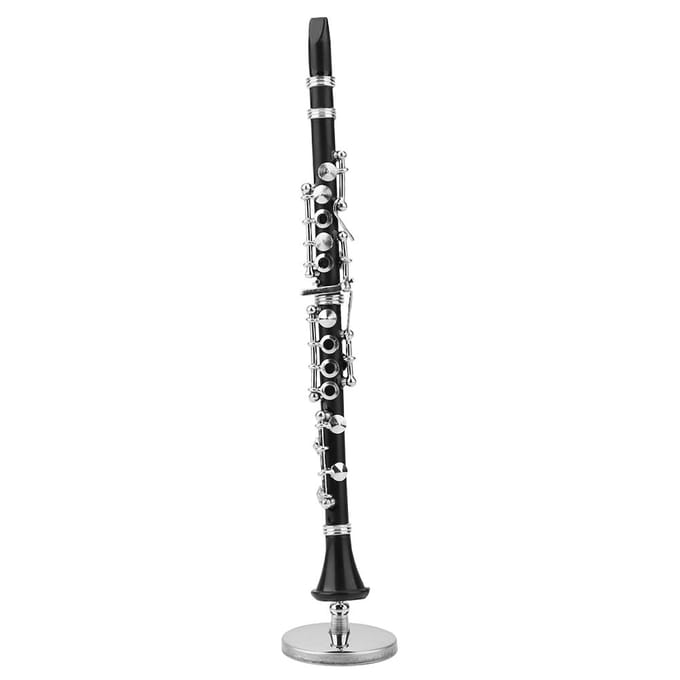 Mini clarinette 16cm, modèle d'instrument de musique, ornements, affichage de décoration beige