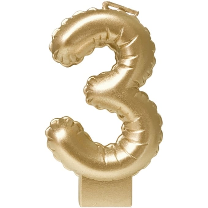 Foil balloon candle gold - 3