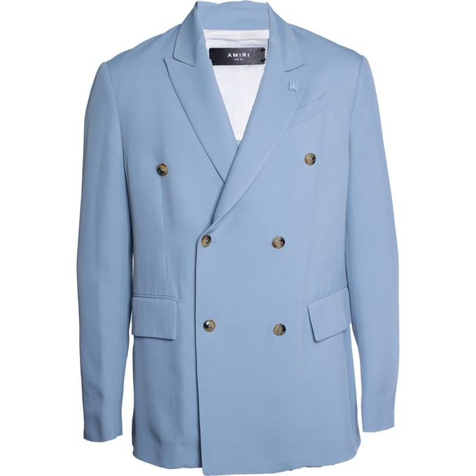 Amiri, Blauwe dubbelbreasted blazerjas
