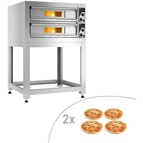 GGM Gastro Elektro Pizzaofen - 4+4x 33cm - Manuell - inkl. Untergestell