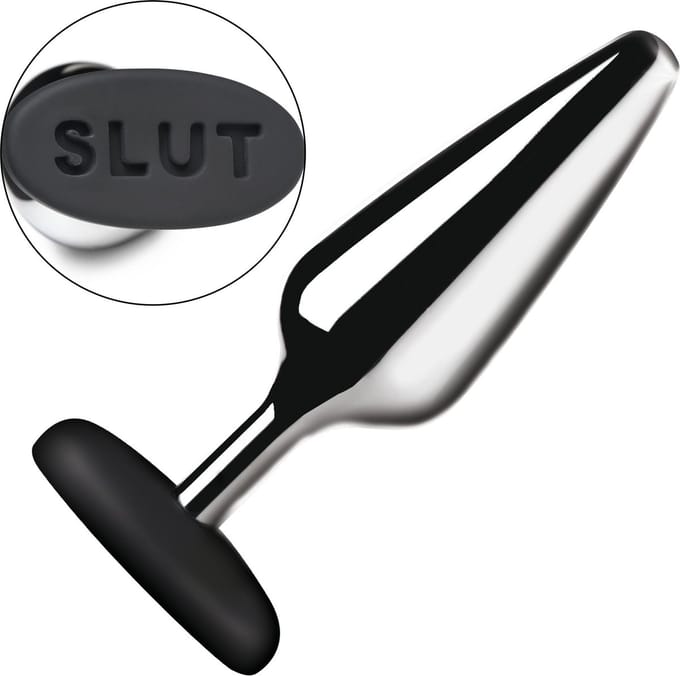 butt slut - metalen en siliconen anale plug - zilver