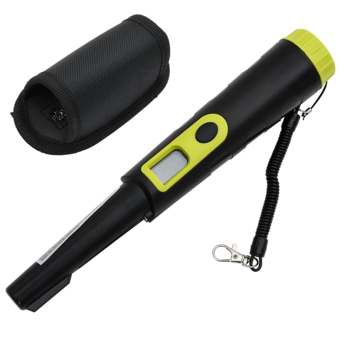 vidaXL - Pinpointer - metaaldetector - met - LCD-scherm - zwart - en - geel
