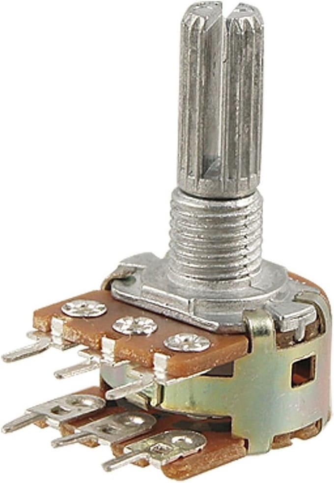 Dubbele Draaipotentiometer 100K Ohm Lineair B100K met 6 Klemmen