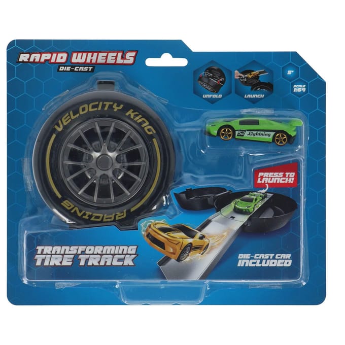 Rapid Wheels Auto launcher met die cast  auto in autoband opberg assorti