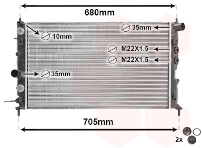 Van Wezel - RADIATOR VOOR OPEL VECTRA B 1995-1998 1300159