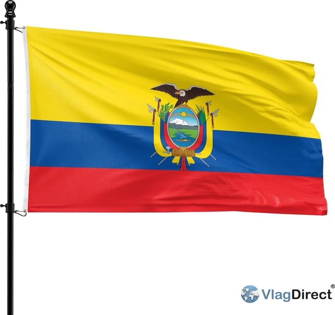 VlagDirect - Ecuadoriaanse vlag - Ecuador vlag - 90 x 150 cm.