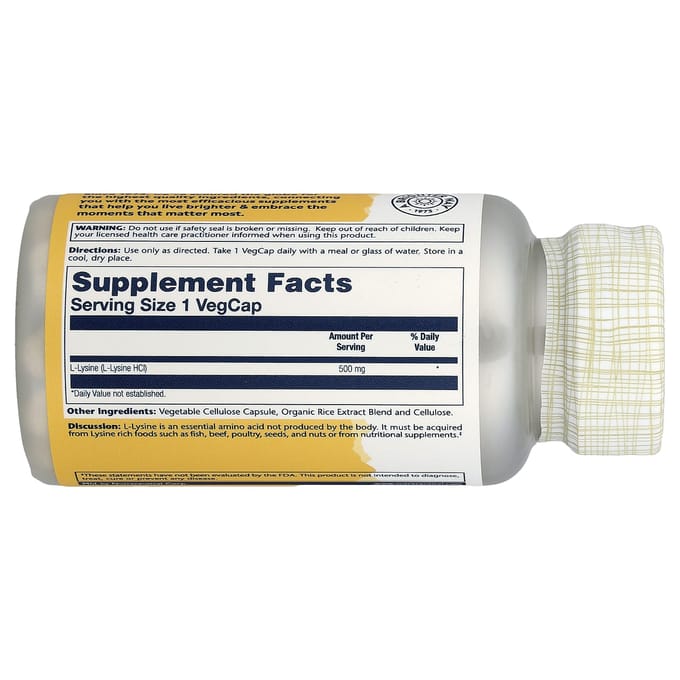 L-Lysine, 500 mg, 60 plantaardige capsules