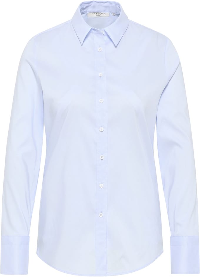ETERNA dames blouse slim fit - stretch performance shirt - lichtblauw