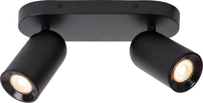 Lucide PUNCH - Plafondspot (Plafondlamp) - 2xGU10 (MR16) - Zwart