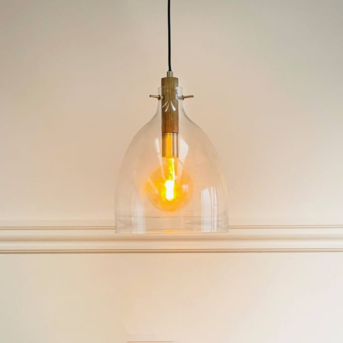 Dyberg Larsen hanglamp Bistro, Ø 30 cm, transparant, glas