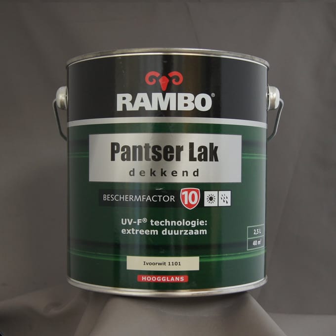 Rambo Pantser Lak Dekkend Hoogglans 2,5 liter - Ivoorwit