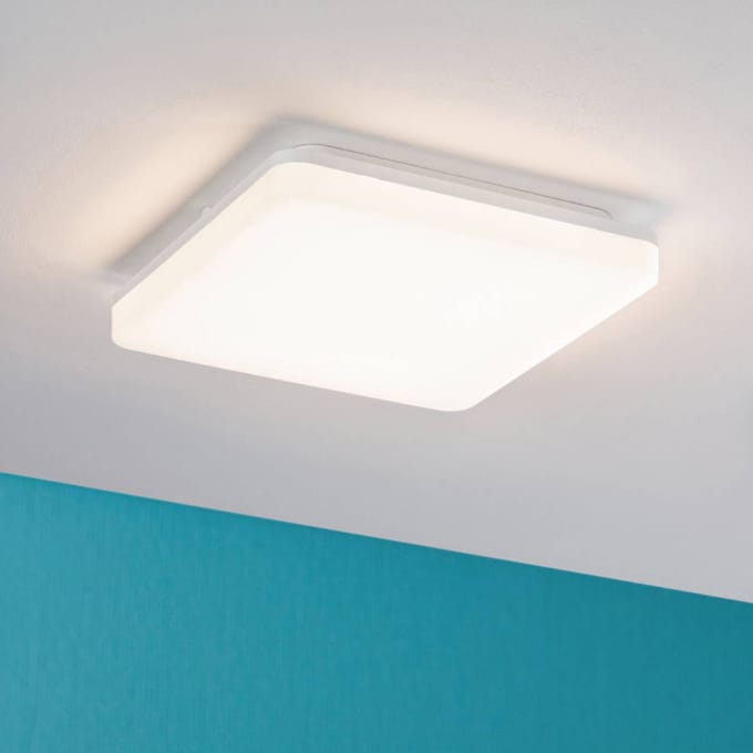 LED-paneel Cela IP44 hoekig 280x280 mm 15,5W 1650lm White Switch Wit mat